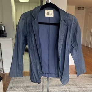 illia Women's Blue Leather Jacket